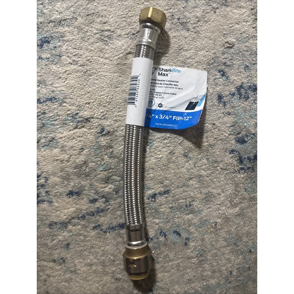 SharkBite Max 3/4" Push Connect x 3-4-in FIP 12" Water Heater Connector New